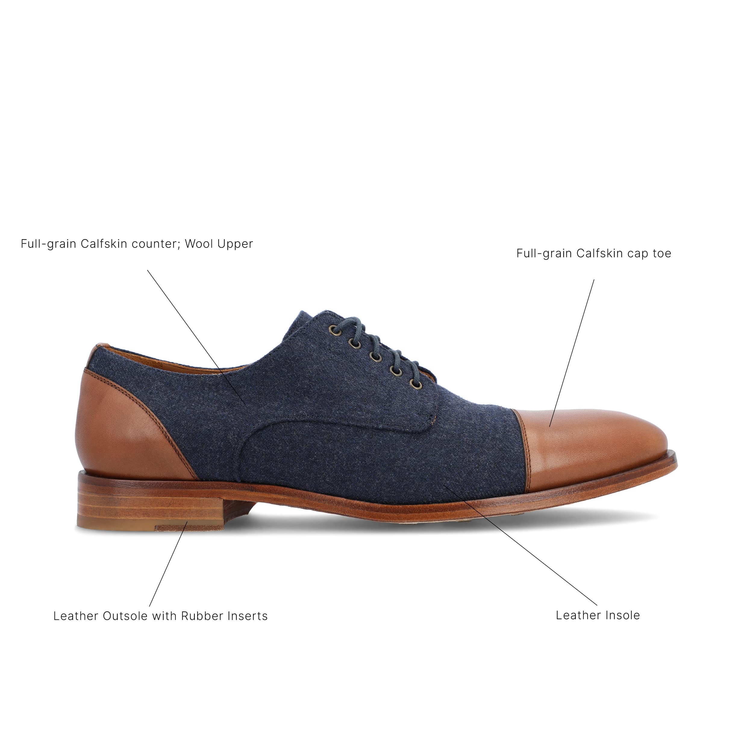 TAFT Jack Shoe - Handcrafted Genuine Leather & Wool Dress Shoes for Men | Formal & Business Occasions | Comfortable Oxford Style for Weddings, Office & Professional Events