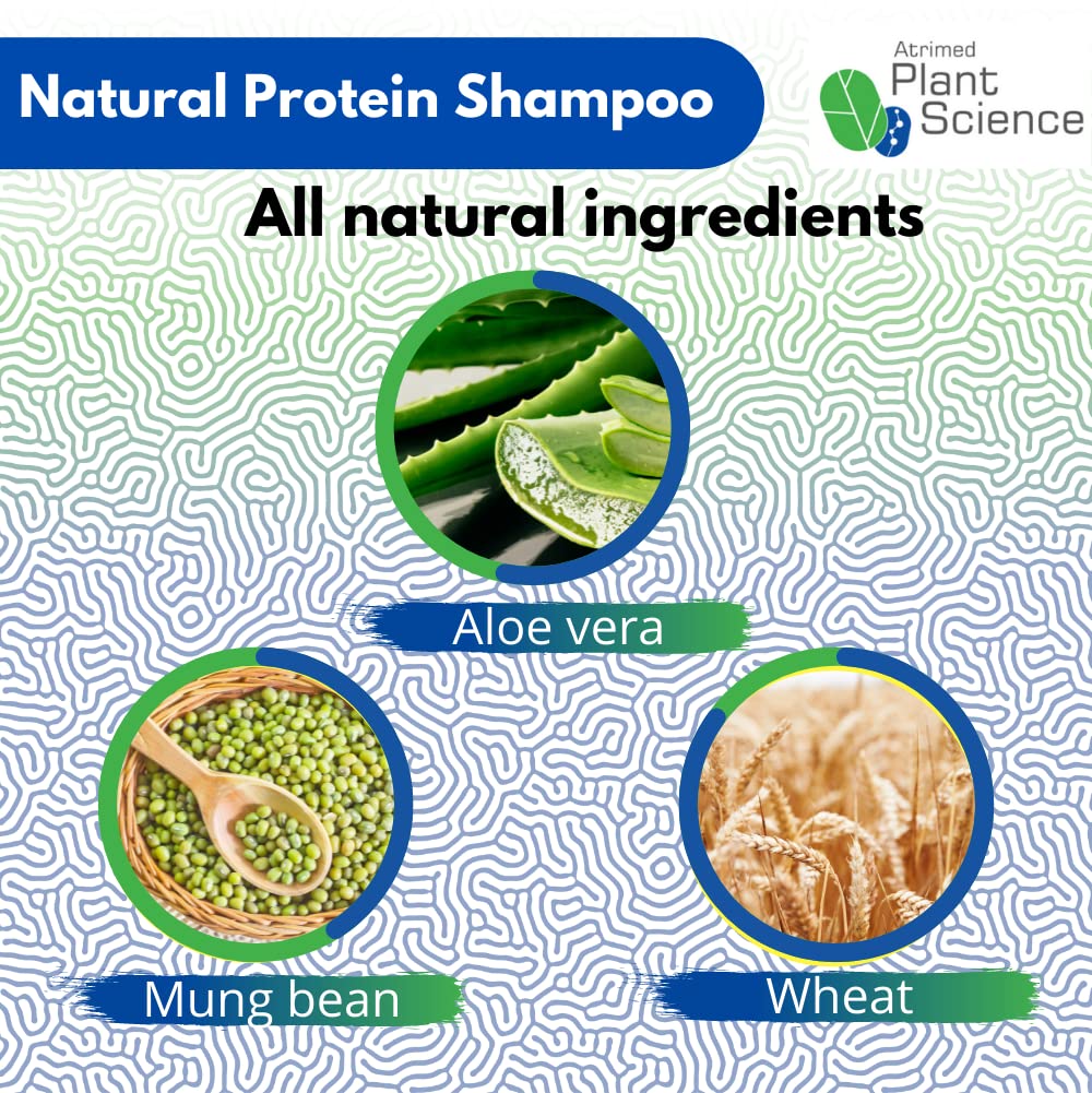 Atrimed Plant Science Natural Protein Shampoo for Damaged Hair Repair - 500ml | Healthy, Frizz-Free Hair Care | Perfect for Dry, Brittle Hair & Daily Nourishment