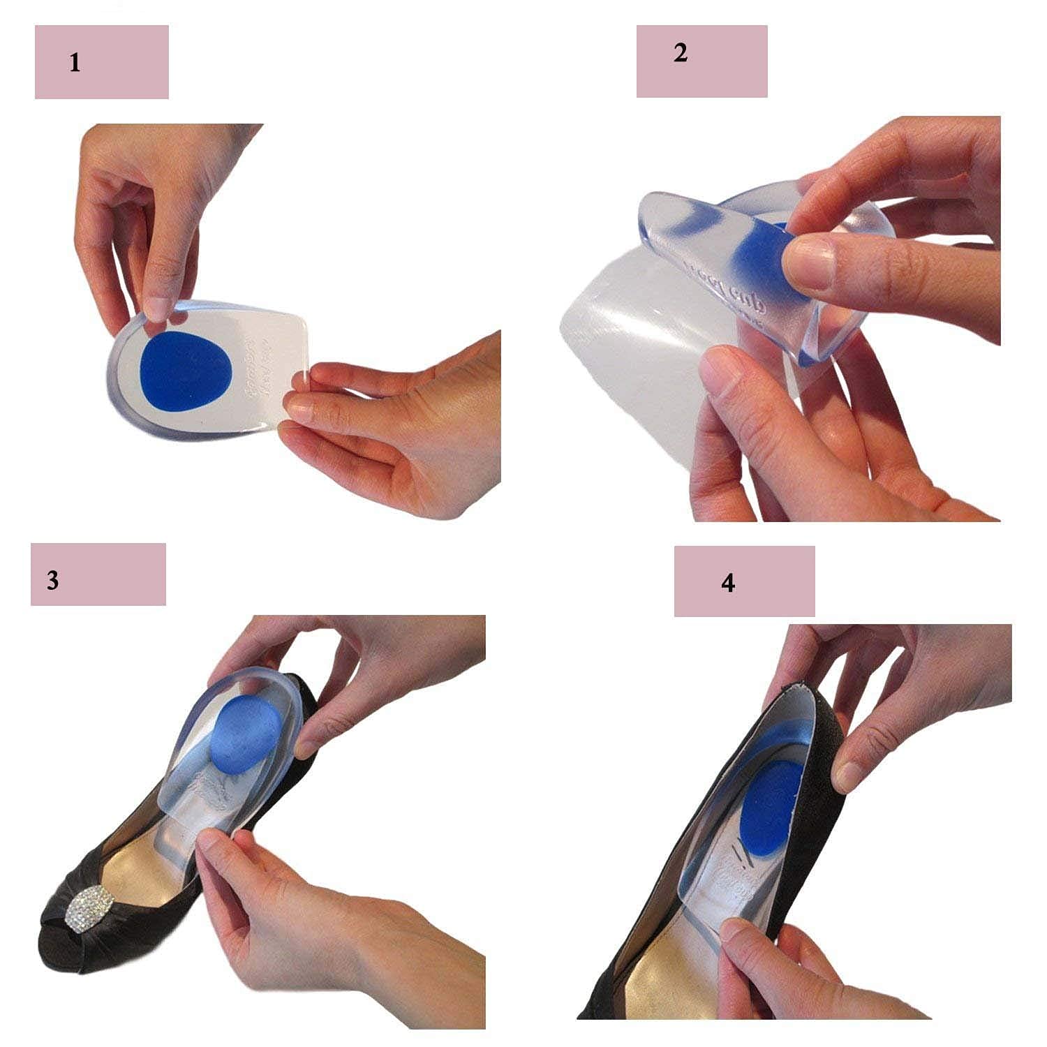ESYA Silicone Heel Cups for Pain Relief - Gel Heel Pads for Men & Women - Shock Absorbing Shoe Inserts for Heel Spurs, Ankle Support & Comfort - Ideal for Running, Walking & Work Shoes
