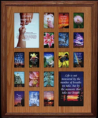JoyceBoyce.com 16x20 Birth to Eighteen Years Photo Frame with Oak Mat - Perfect for Preschool, Kindergarten, 1st-11th Grade School Memories - The Ultimate School Years Keepsake Frame (Walnut) - Ideal for Baby Showers, Graduation Gifts & Family Home Decor