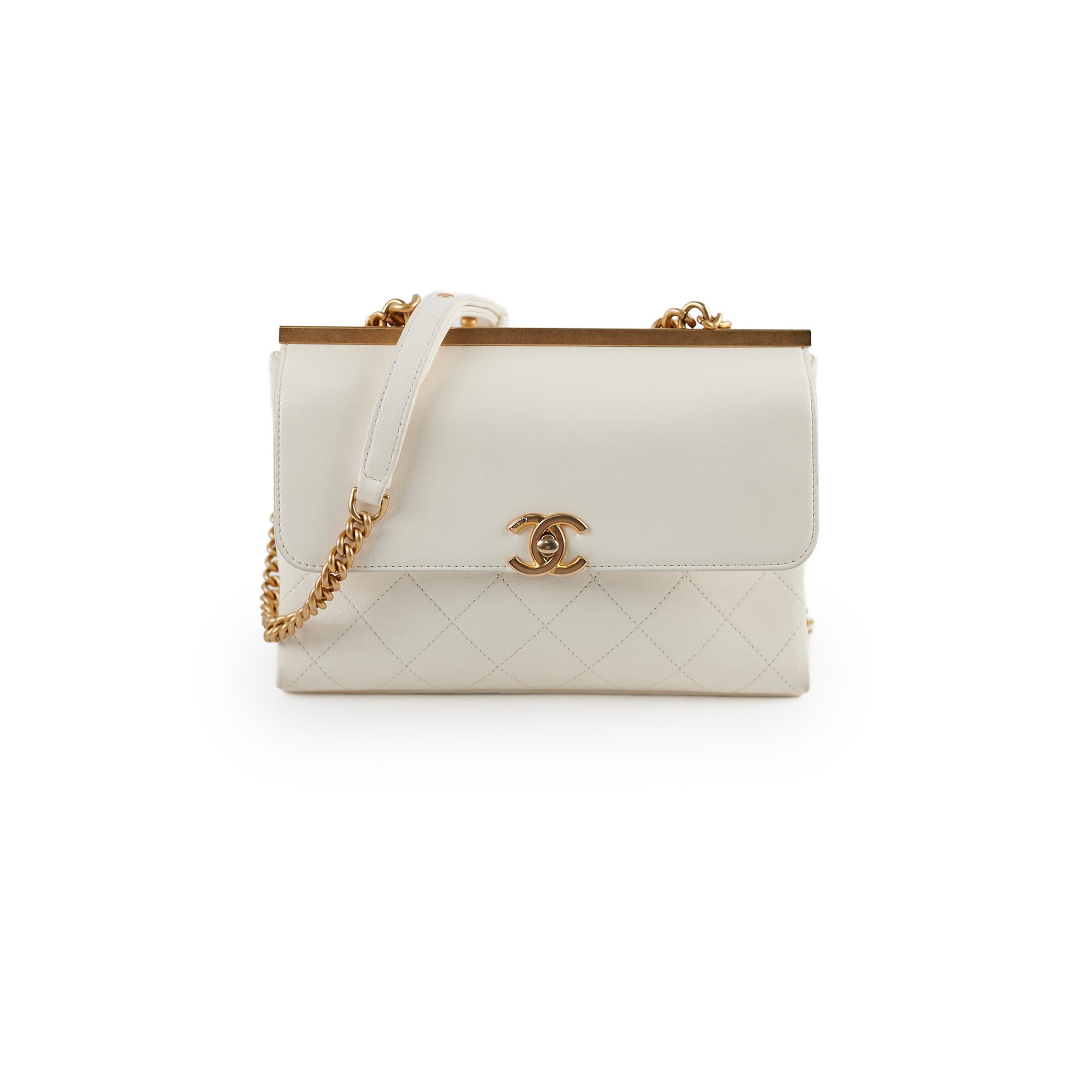 Chanel Reversible Quilted Flap Bag White Gold Hardware 25 Series - Luxury Crossbody Purse for Women, Perfect for Parties & Evening Events