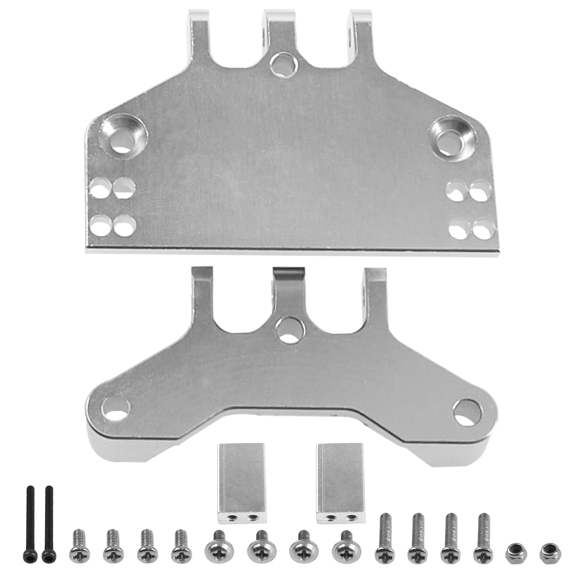 Upgrade RC Car Pull Rod Base Seat Mount & Tie Rod Servo Bracket - Compatible with MN Model G500 1/12 Scale - Silver Aluminum Alloy Parts - Perfect for Off-Road Racing & Crawler Performance Tuning
