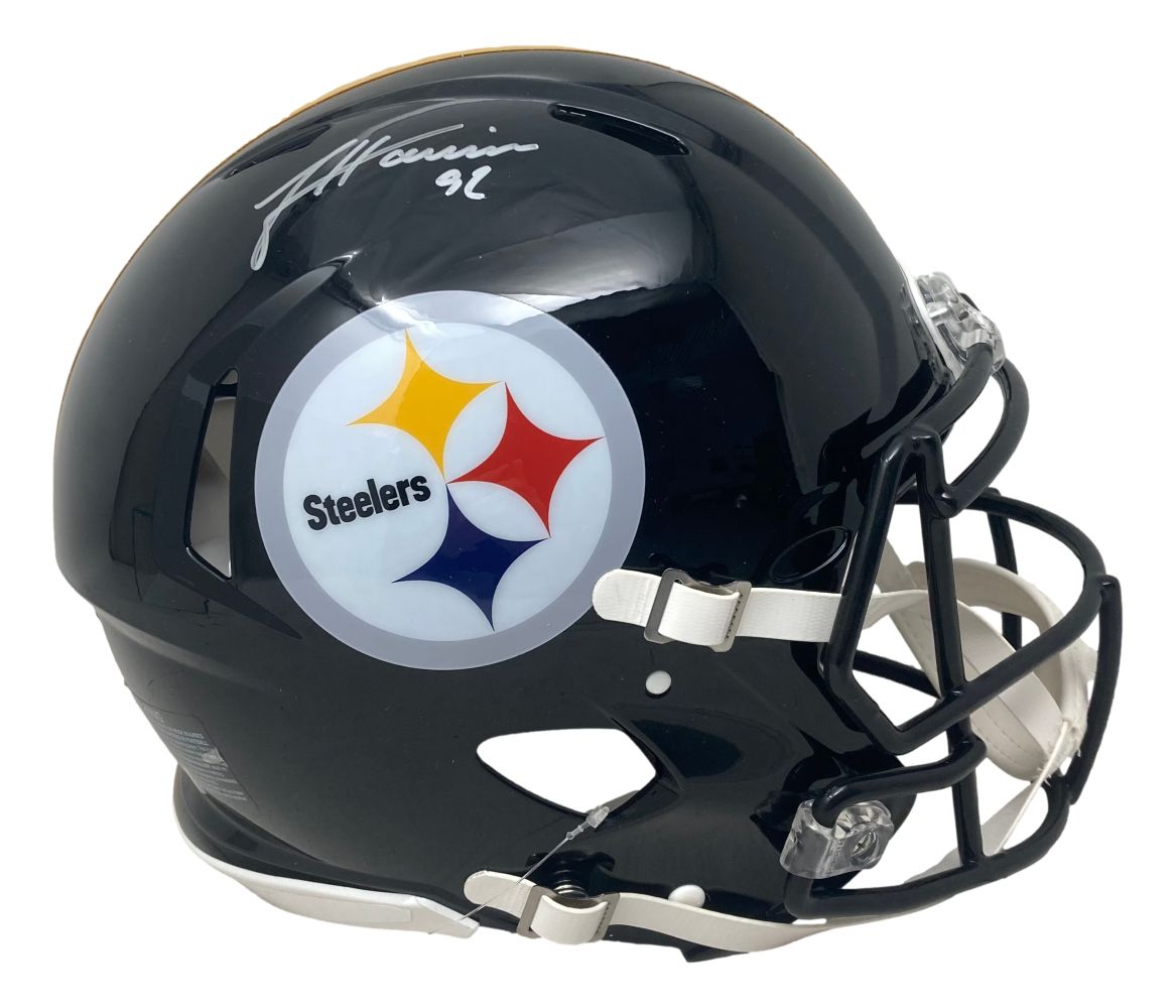 James Harrison Autographed Pittsburgh Steelers Authentic Full-Size Speed Helmet - NFL Collectible for Fans & Memorabilia Enthusiasts - Perfect for Display, Gifts, and Sports Decor