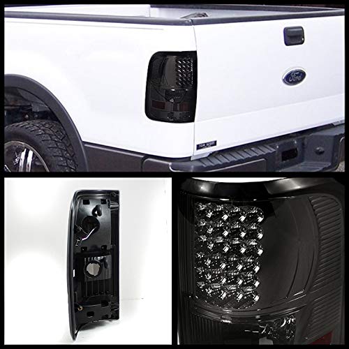 AKKON Chrome Clear Dual Halo LED G2 Projector Headlights & LED Tail Lights for Ford F150 F-150 Pickup Truck - Replacement Headlamps for Night Driving & Off-Road Adventures