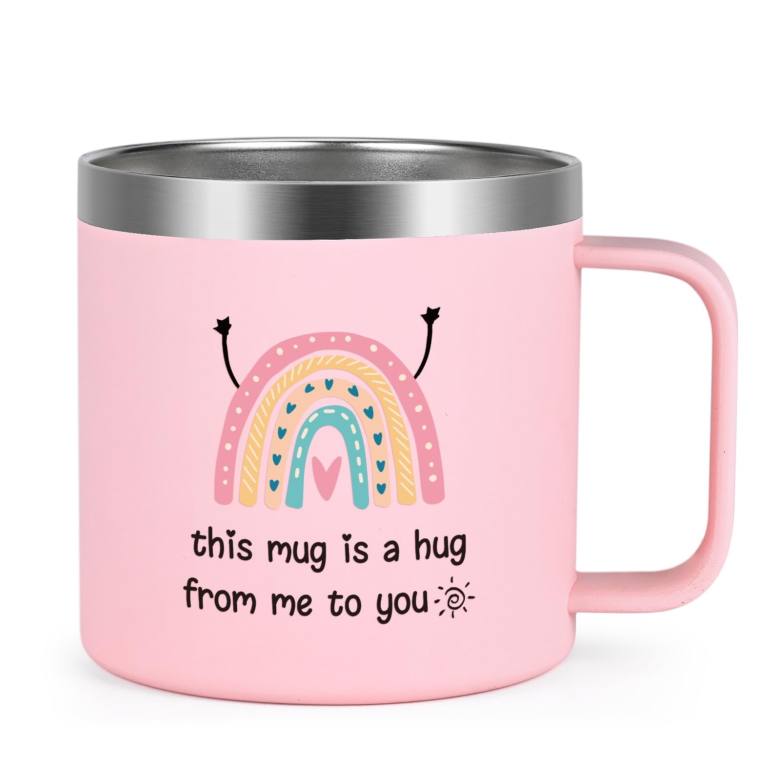 LiqCool 14 Oz Cute Pink Coffee Mug - Best Friend Gift for Sister, Unique Inspirational Spiritual Gift for Women - Perfect for Christmas, Birthdays & Daily Coffee Moments