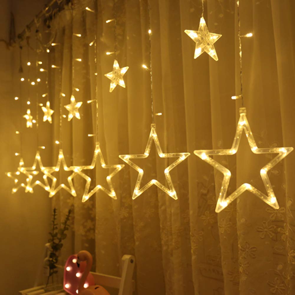 Twinkle Star Bed Canopy with 138 LED String Lights - 12 Glowing Stars for Girls Room Decor, Nursery, Wedding & Romantic Bedroom Ambiance