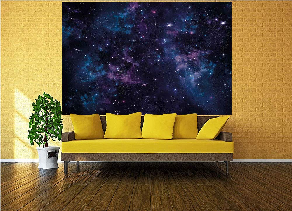 77x30 Inches Mystical Sky Wall Mural with Star Clusters - Cosmos Nebula Celestial Peel & Stick Wallpaper - Removable Self-Adhesive Large Wall Sticker for Home & Office Decor - Perfect for Bedroom, Living Room or Workspace Accent Wall