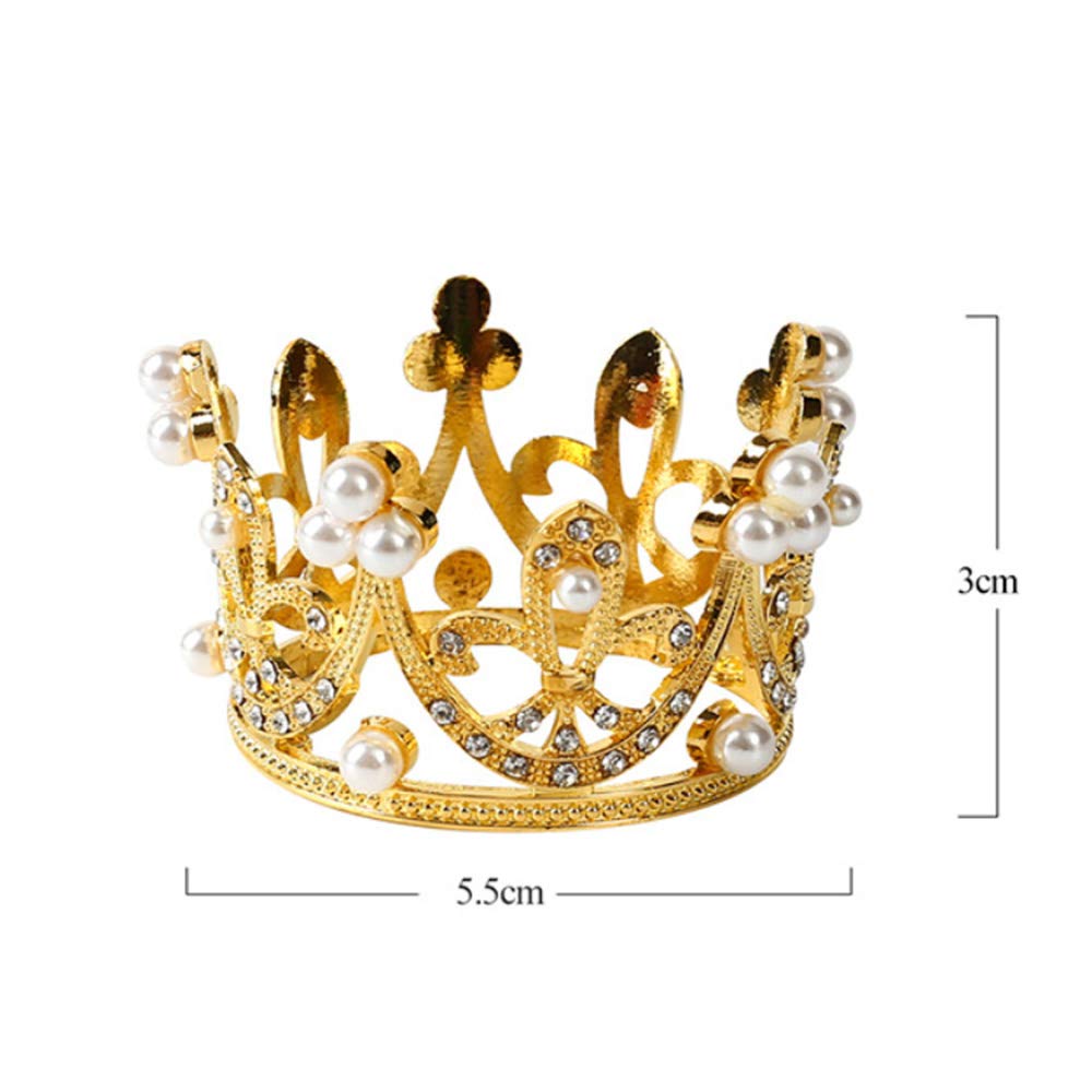2 Pack Princess Crown Cake Toppers - Crystal Rhinestone Tiara Cupcake Decorations for Baby Shower, Princess Theme Party, Birthday, Wedding & Christmas - Newborn Photo Props (Perfect for Dessert Tables, Gender Reveals & First Birthday Celebrations)