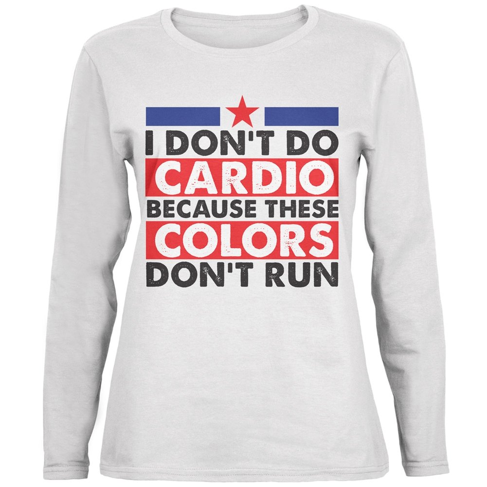 Old Glory 4th of July Patriotic Women's Long Sleeve T-Shirt - Funny Gym Workout Tee for Independence Day Celebrations & Fitness Enthusiasts