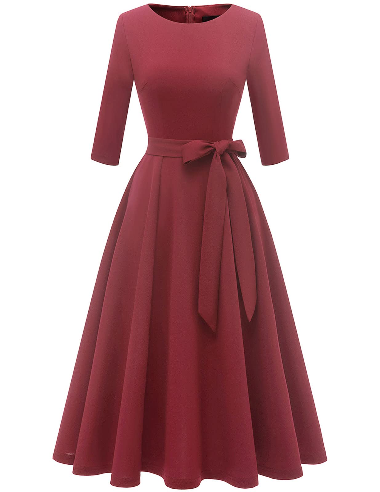 Vintage Cocktail Dresses for Women 2025 | 3/4 Sleeve Formal Wedding Guest Dress | Church & Spring Party Attire | Elegant Evening Gowns for Special Occasions