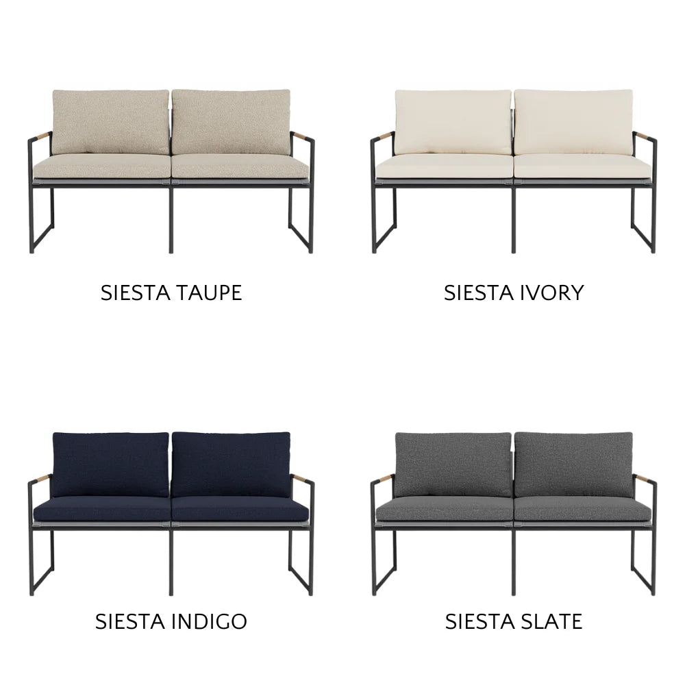 Premium Breeze Aluminum Outdoor 2-Seat Sofa Set - Patio Furniture for Garden, Poolside & Backyard Relaxation