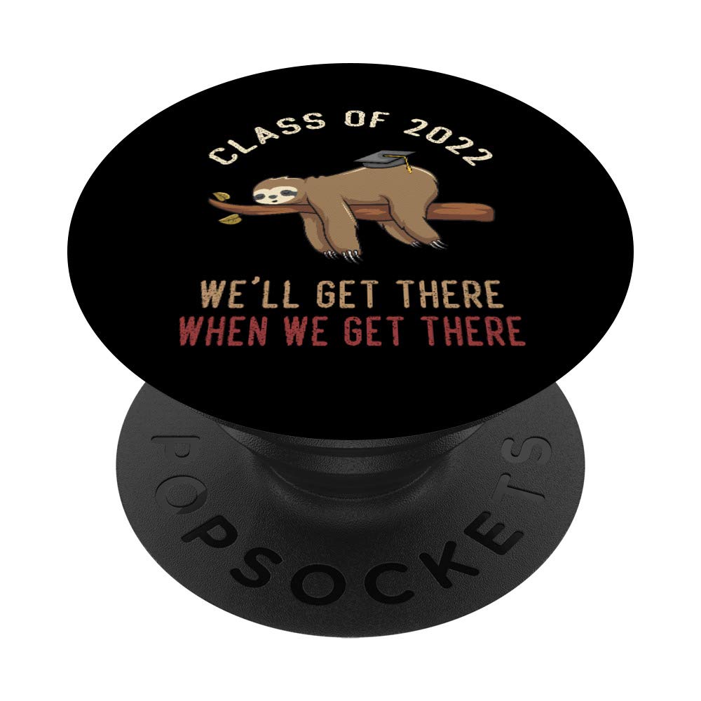 Funny Retro Sloth Graduation Cap for Class of 2022 - Swappable PopGrip & PopSocket Phone Grip - Perfect Graduation Gift for High School & College Seniors