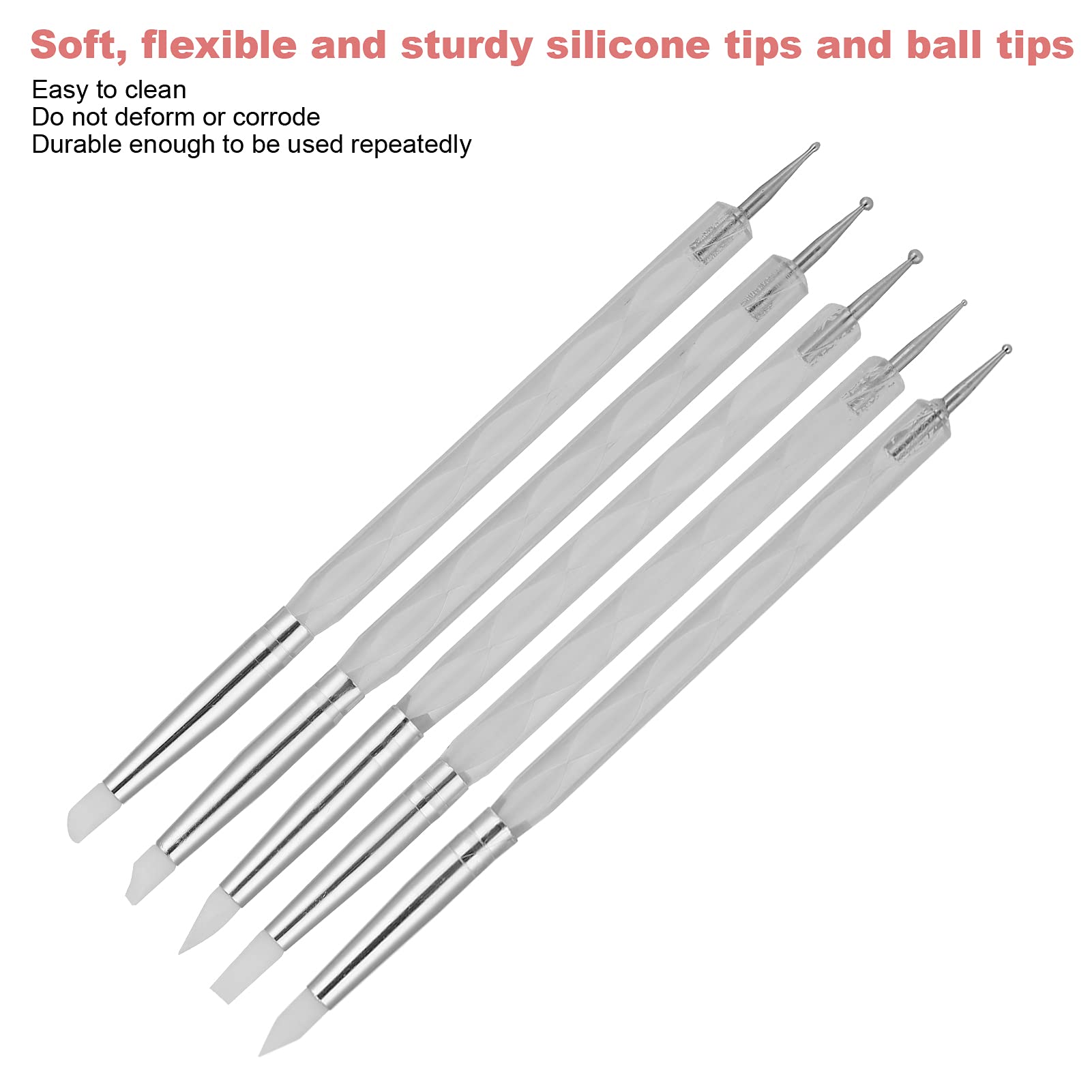 5pcs Nail Art Dotting Pens - Dual Ended DIY Nail Tools for Manicure & Acrylic Nail Art Decoration - Perfect for Home & Salon Use