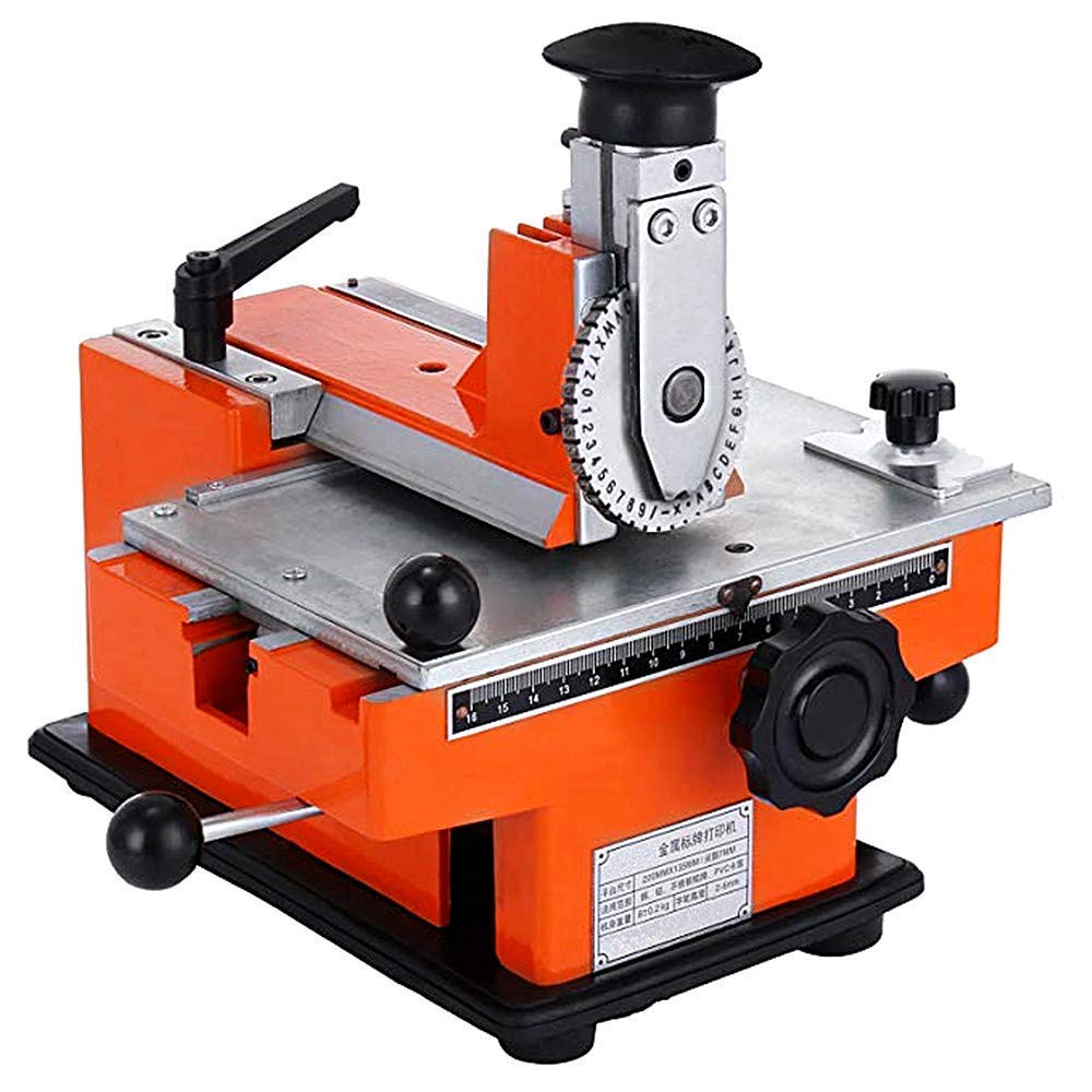 Nameplate Metal Label Stamping Machine | Semi-Automatic Embosser Printer for Dog Tags & ID Plates (3mm Character Wheel) | Perfect for Pet ID Tags, Military Dog Tags & Industrial Labeling