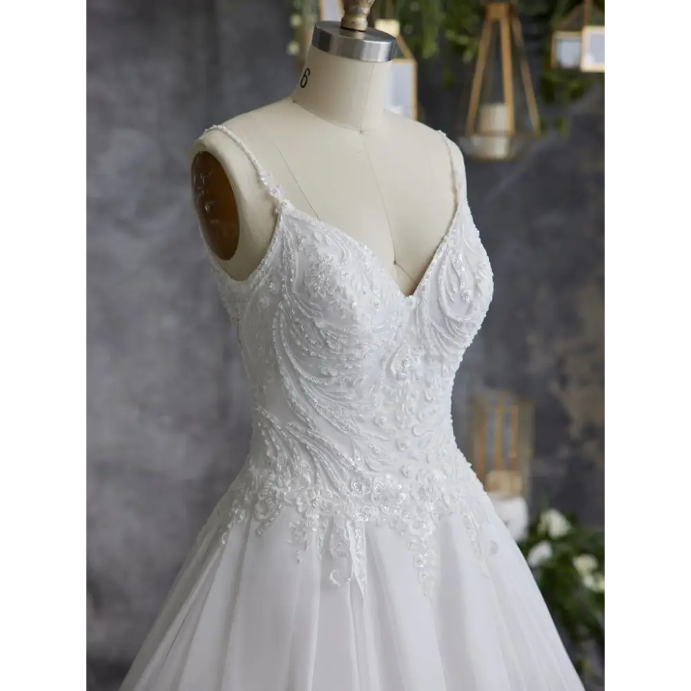 Fairbanks by Maggie Sottero | Elegant Lace Wedding Dress with Beaded Bodice | Perfect for Bridal Gowns, Formal Events & Evening Galas