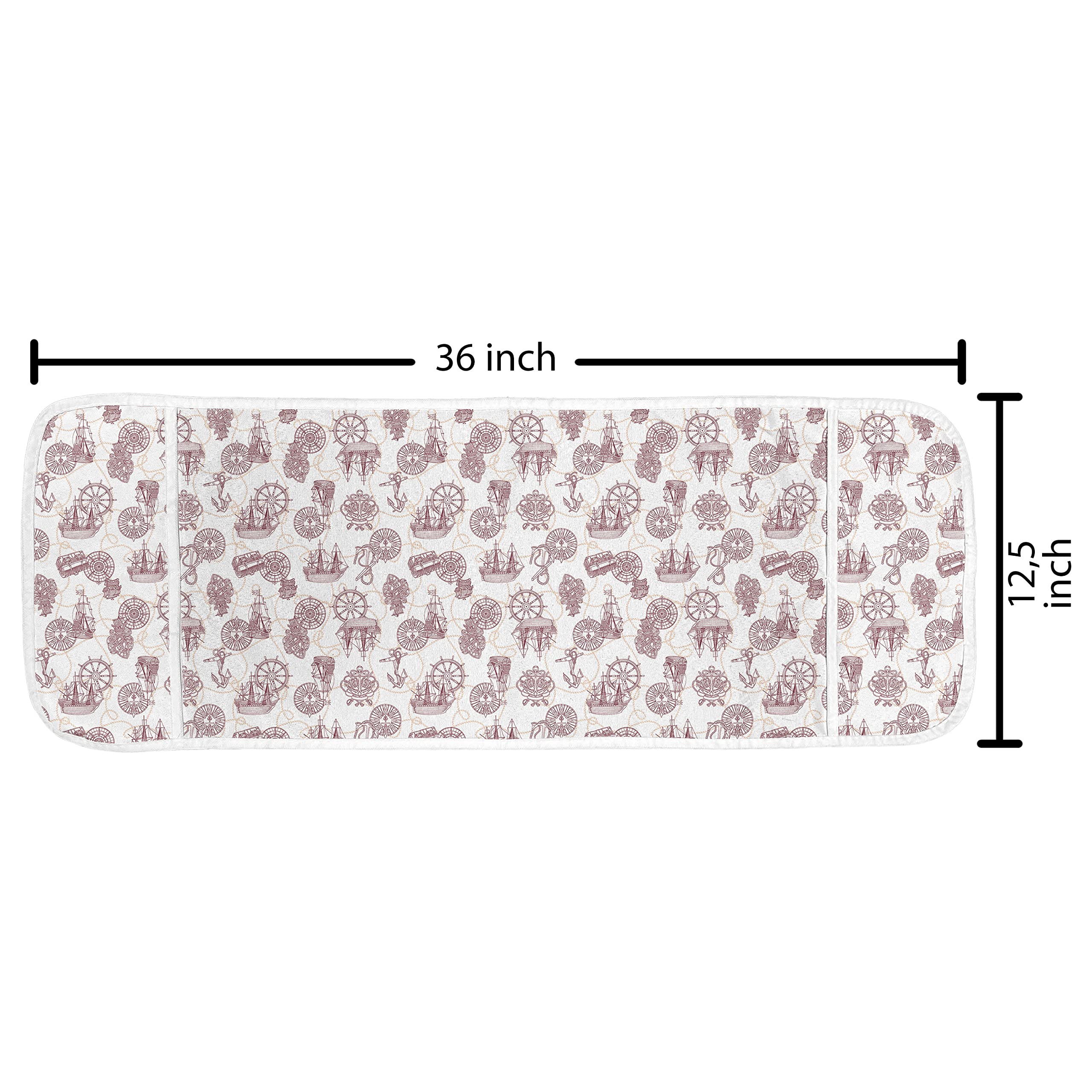 Ambesonne Nautical Microwave Oven Cover - Waterproof Kitchen Organizer with Pockets, 36