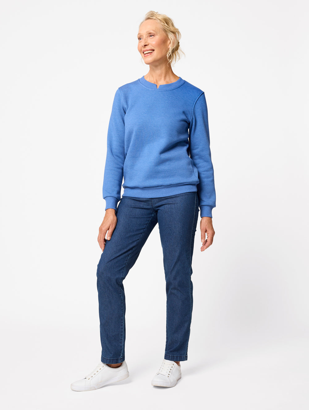 Tavianna Women's Fleece Crew Neck Sweatshirt - Soft & Warm Winter Pullover for Casual Wear, Lounge & Outdoor Activities