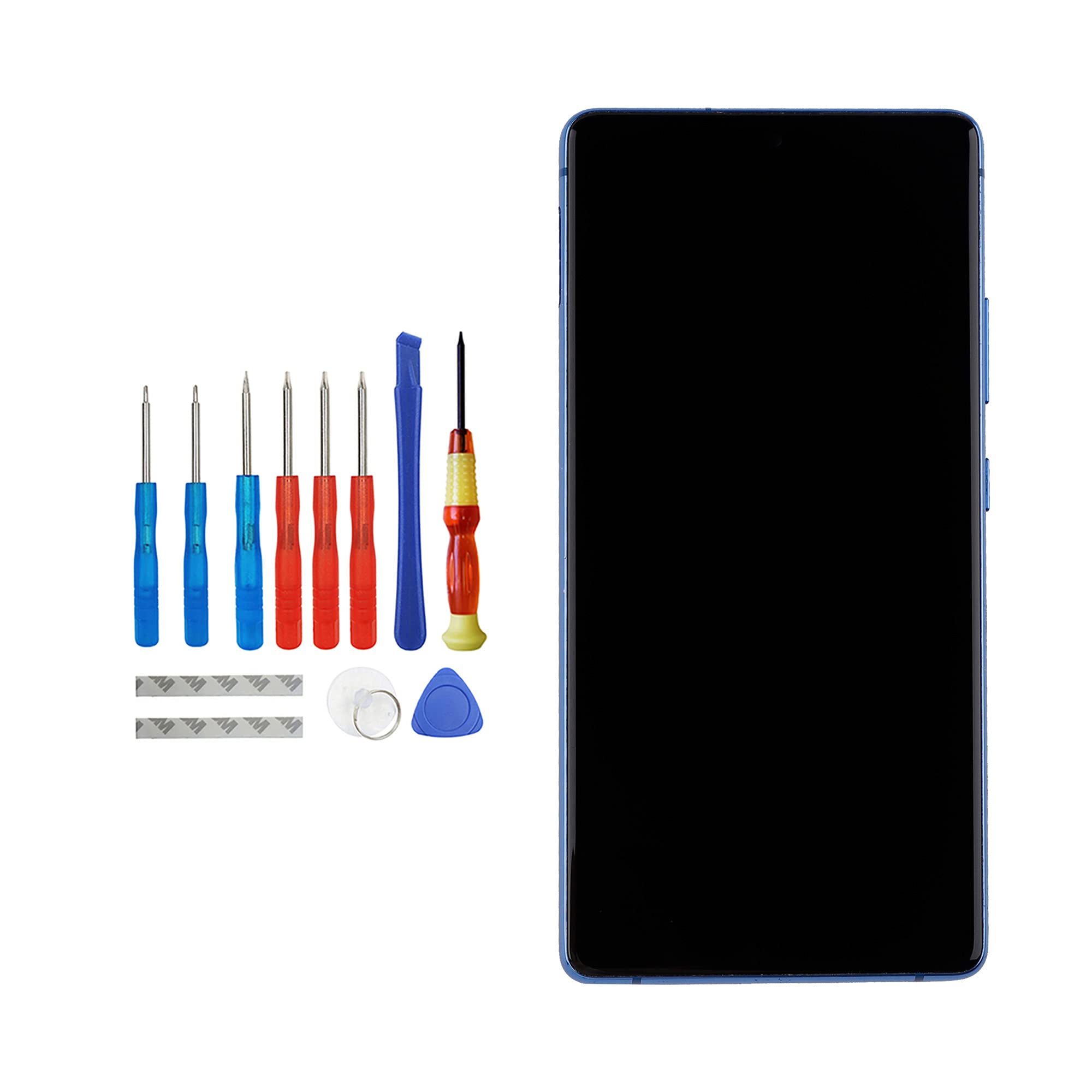 AMOLED Replacement Screen for Samsung Galaxy S10 Lite SM-G770F/SM-G770U1 - 6.7 Inch Prism Blue LCD Touch Display with Frame & Tools - Perfect for DIY Phone Repair & Screen Replacement