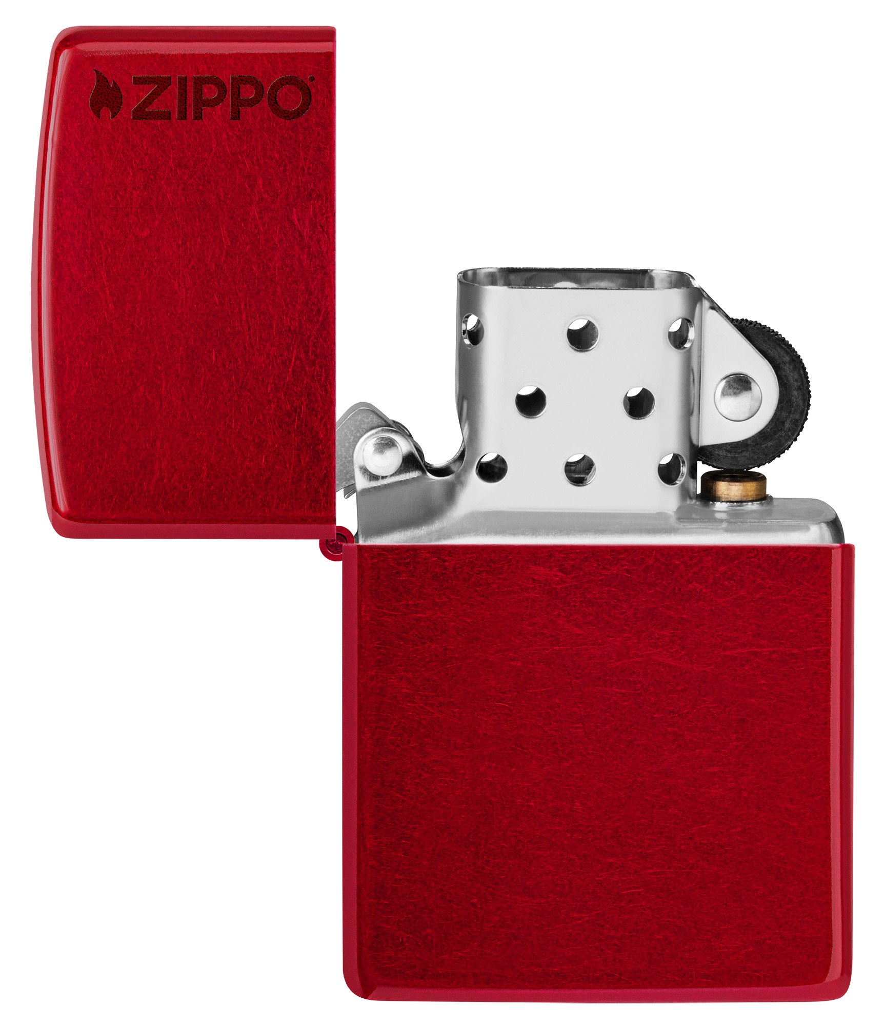 Classic Candy Apple Red Zippo Lighter with Logo - Windproof Refillable Metal Lighter for Camping, Outdoor Adventures & Everyday Carry (EDC)