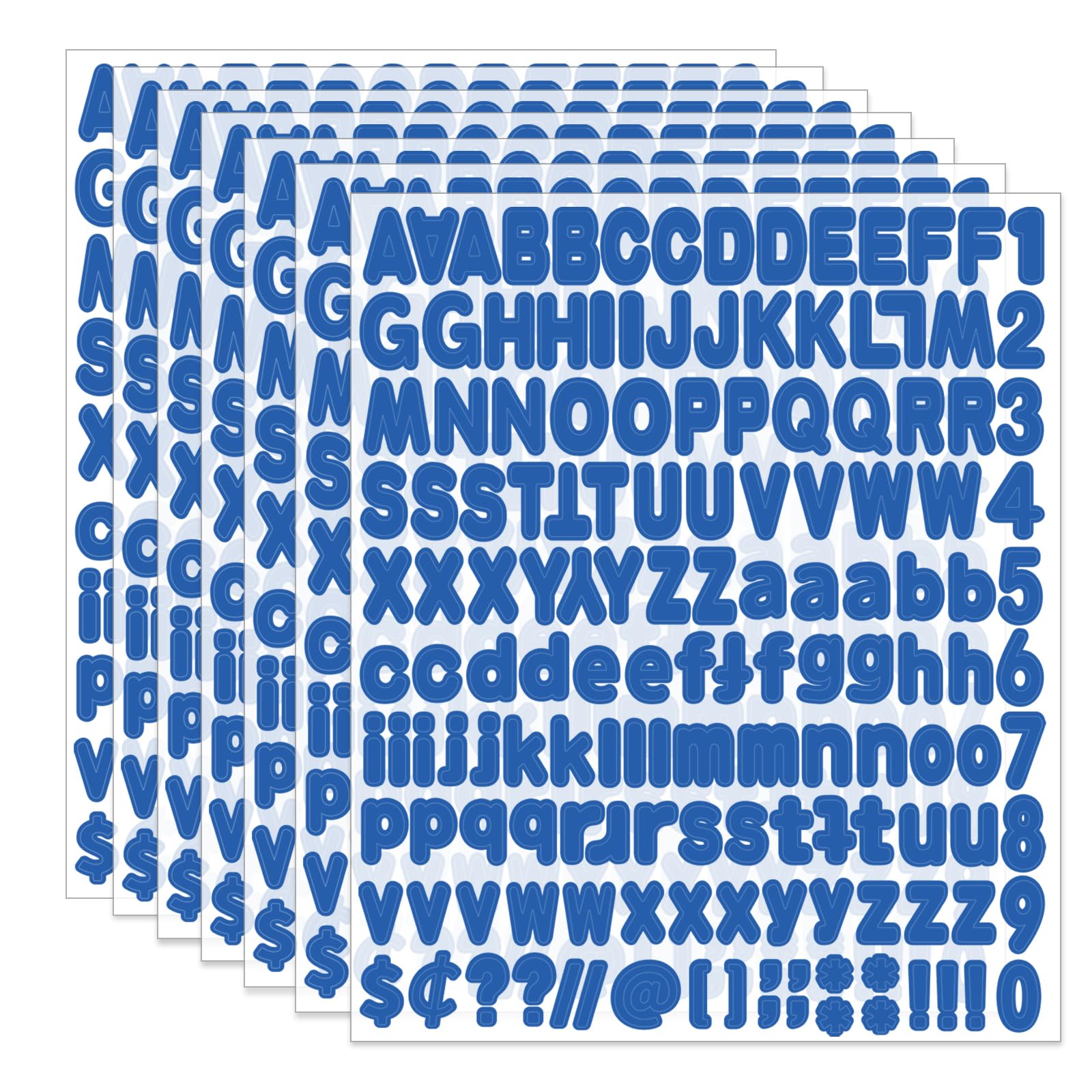 1 Inch Alphabet Stickers - 12 Sheets Blue Self-Adhesive Vinyl Letter Stickers for Mailbox Numbers, Bulletin Boards, Classroom & Home Decor - Perfect for DIY Projects, Scrapbooking & Organization (Blue)