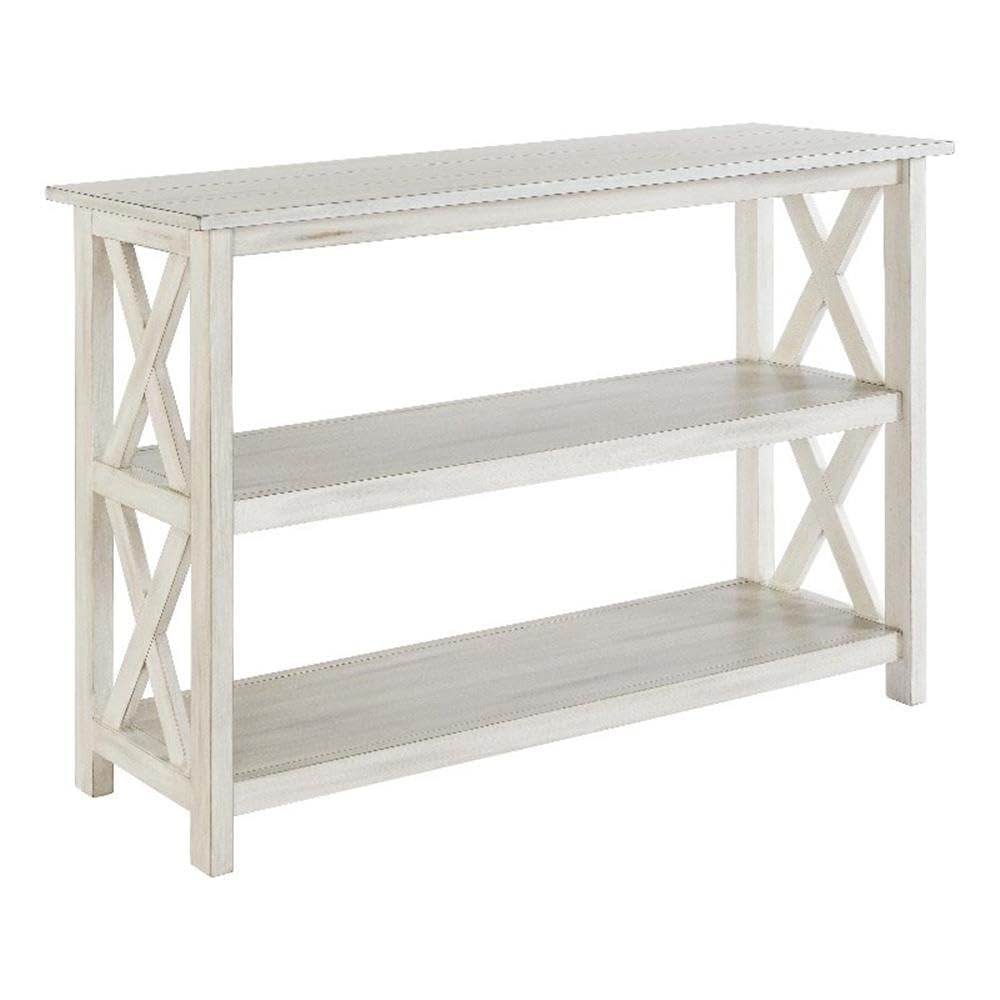 Boraam Jamestown Entryway Table Antique White - Rustic Farmhouse Console Table for Hallway, Foyer & Living Room Decor