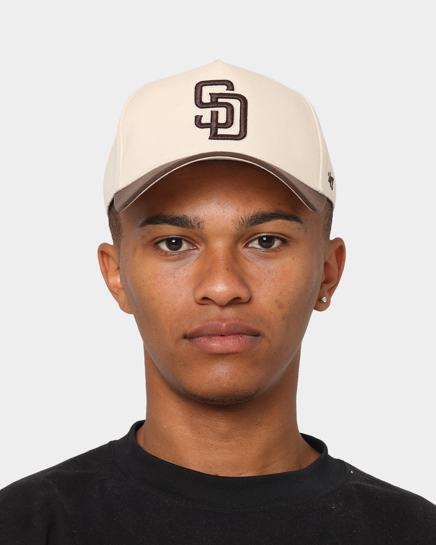 47 Brand San Diego Padres 'Cookies & Cream' Replica MVP DT Snapback Hat - Natural/Brown Adjustable Baseball Cap for Men & Women - Perfect for Games, Casual Wear & Sports Fans