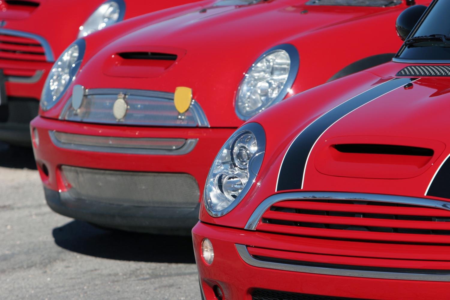 Red Mini Coopers Wall Mural Peel and Stick Graphic - 72