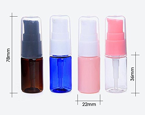 Erioctry 10ml Portable Refillable Pump Bottles (Pack of 6) - Empty Travel Containers for Cream, Shampoo, Lotion & Cosmetics | Leak-Proof Toiletry Bottles for Makeup, Skincare & Haircare On-The-Go