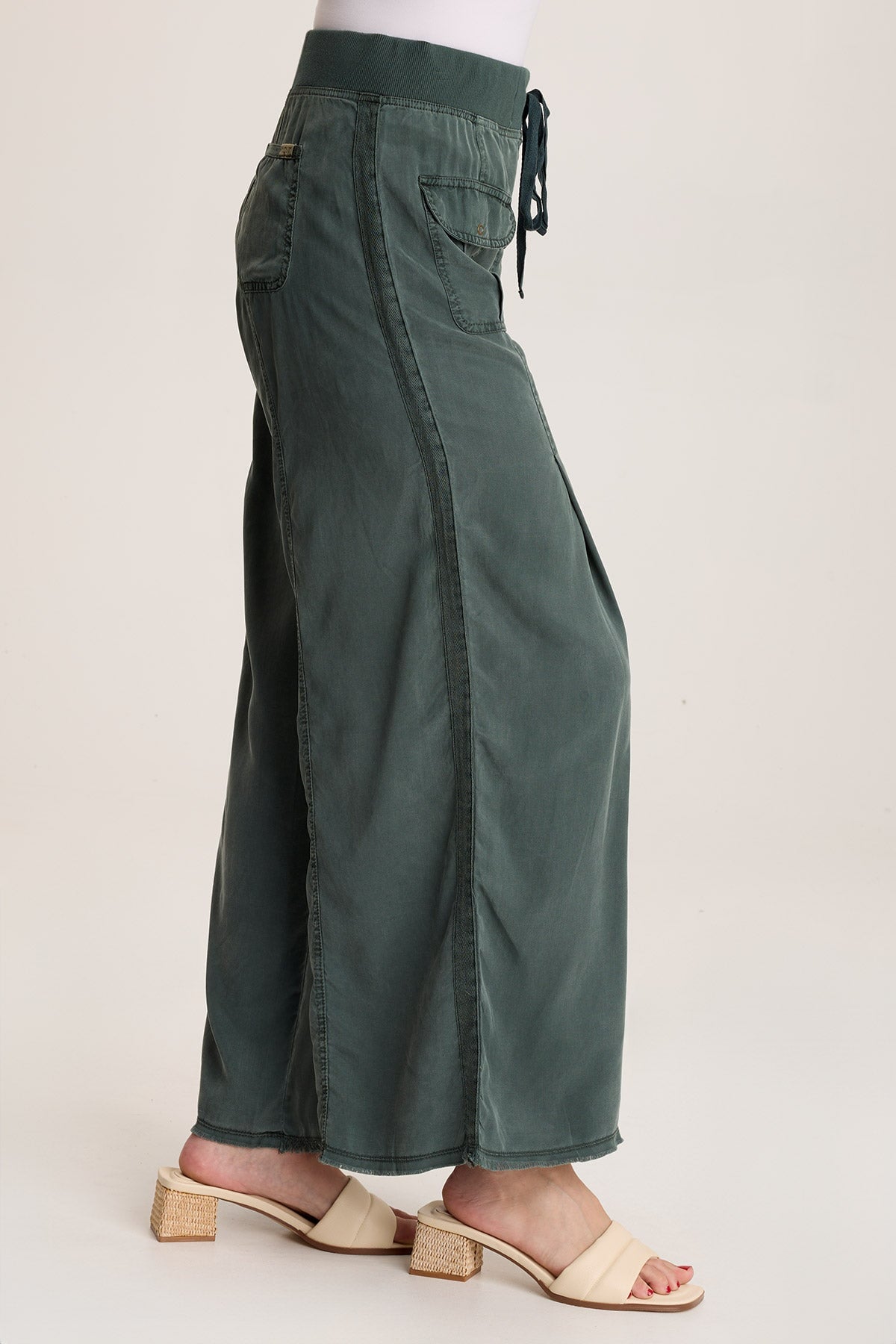 Loen Twill Wide Leg Pants for Women - High Waisted Comfortable Loose Fit Trousers | Perfect for Office, Casual Wear & Travel