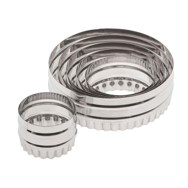 Ateco 14400 Double Sided Fluted Pastry Cutters - Professional Baking Tools for Cookies, Pie Crusts & Fondant Decorations