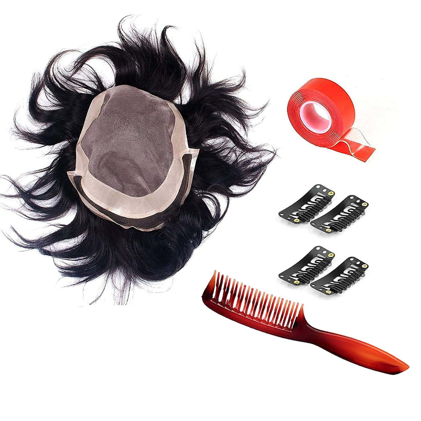 Premium Full Head Human Hair Toupee for Men - 10