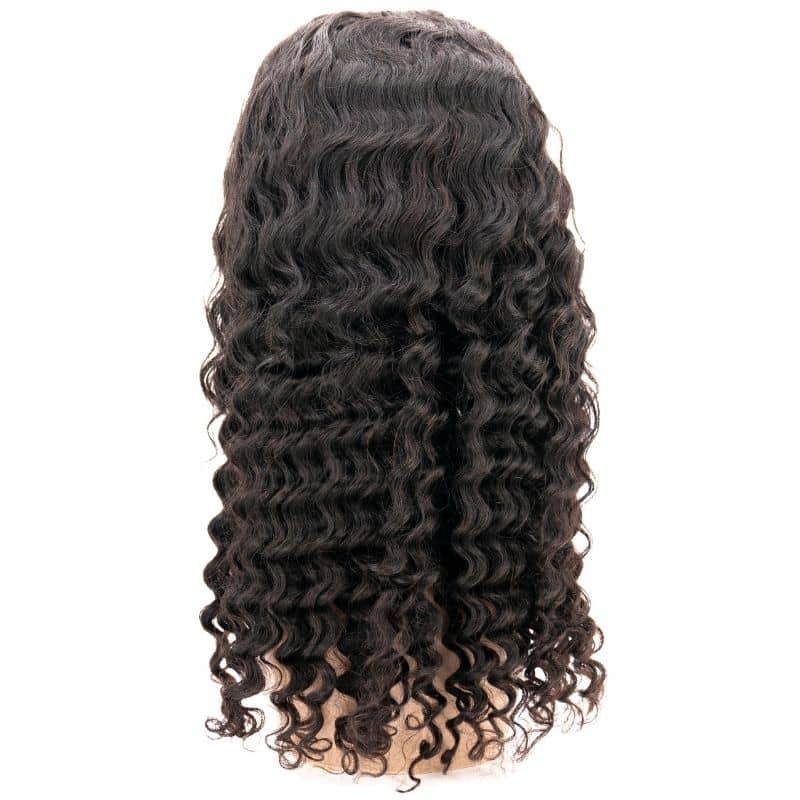 Deep Wave 4x4 Transparent Lace 100% Human Hair Closure Wig - Natural Look for Everyday Wear & Special Occasions