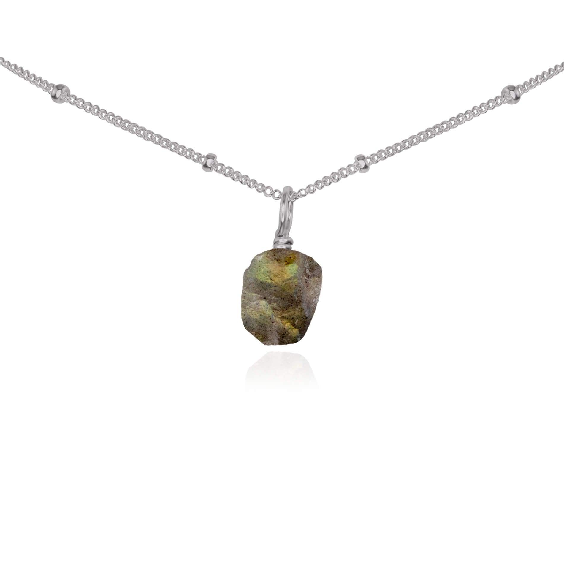 Natural Labradorite Gemstone Pendant Necklace - Healing Crystal Choker for Women | Perfect for Yoga, Meditation & Spiritual Jewelry Collection