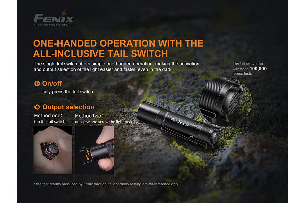 Fenix E12 V2.0 AA LED Flashlight - Compact, Bright, Waterproof EDC Flashlight for Camping, Hiking & Emergency Use