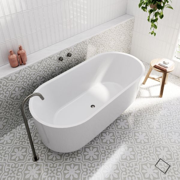 Bao Elegant 1500mm Freestanding Bathtub - Matte White Finish | Luxury Soaking Tub for Spa-Like Bathroom Experience