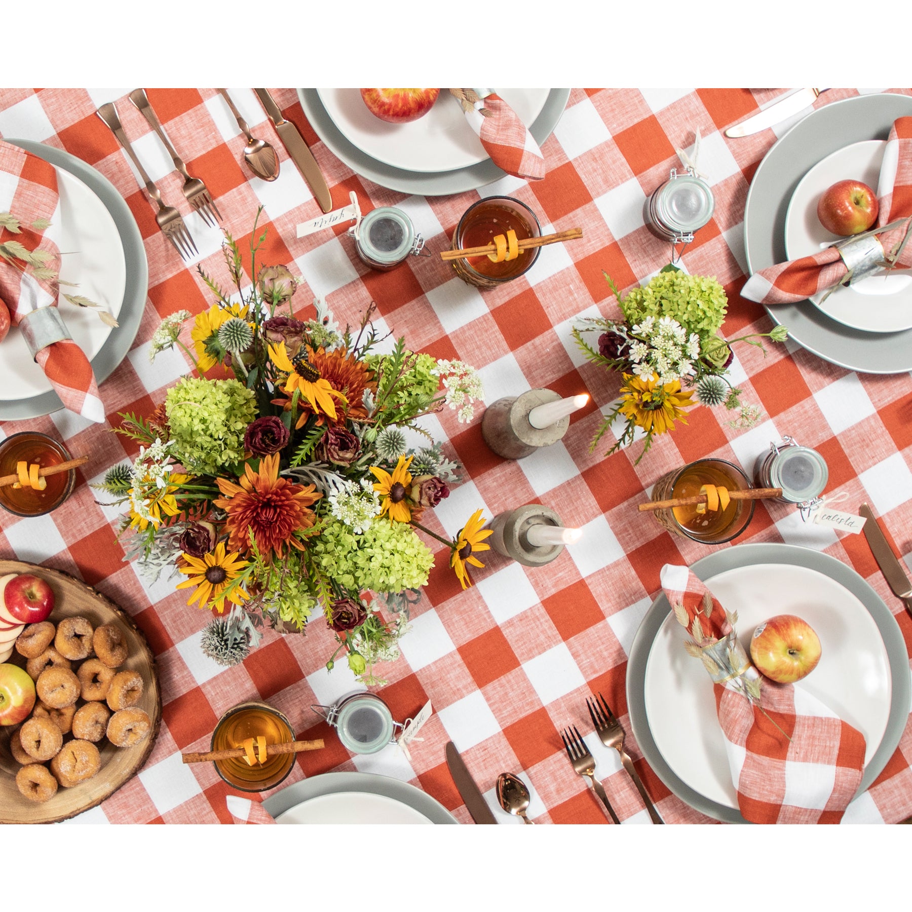 Buffalo Check Tablecloth - Red and Black Plaid Cotton Fabric for Dining Table - Perfect for Thanksgiving, Christmas, and Holiday Decorations