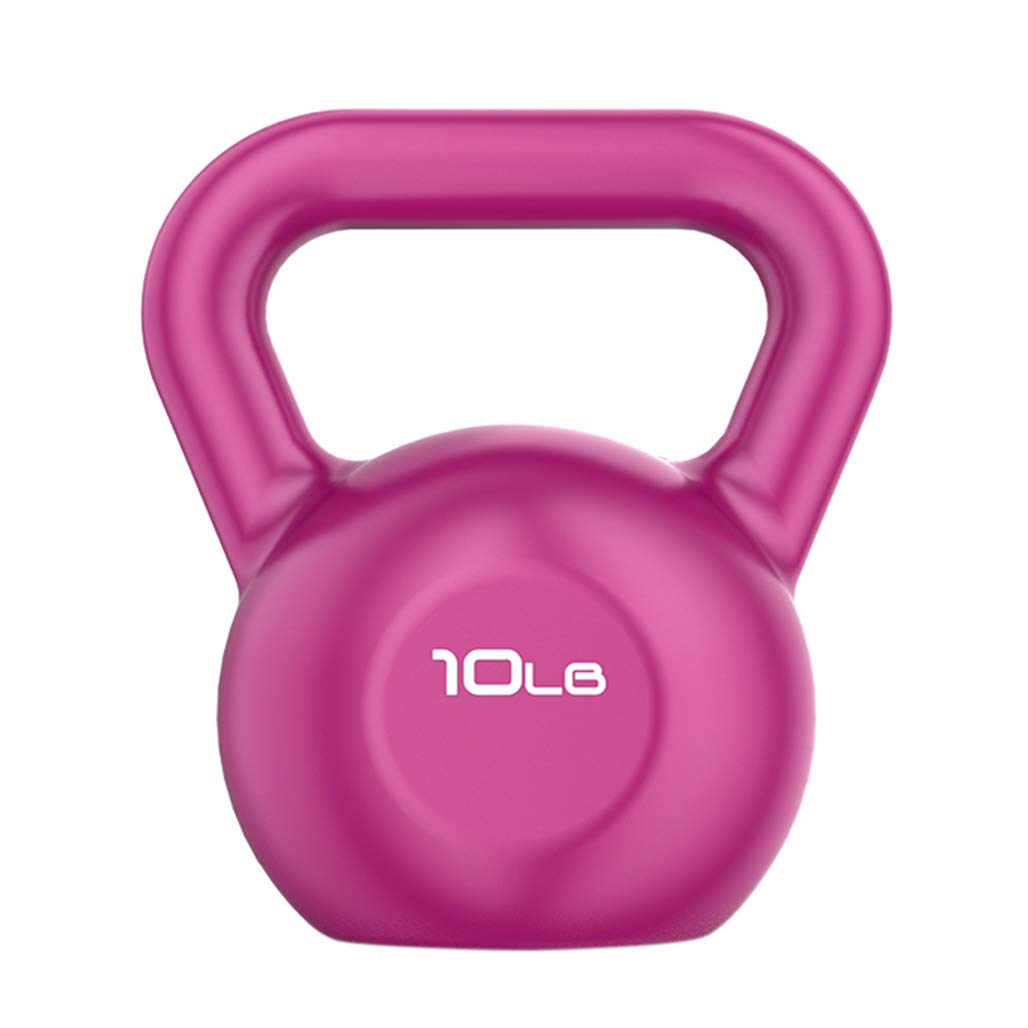 DPPAN 10lb Vinyl Coated Cast Iron Kettlebell - Purple Dumbbell for Strength Training, Home Gym Equipment & Full Body Workout | Perfect for CrossFit, HIIT, Yoga and Functional Fitness Training