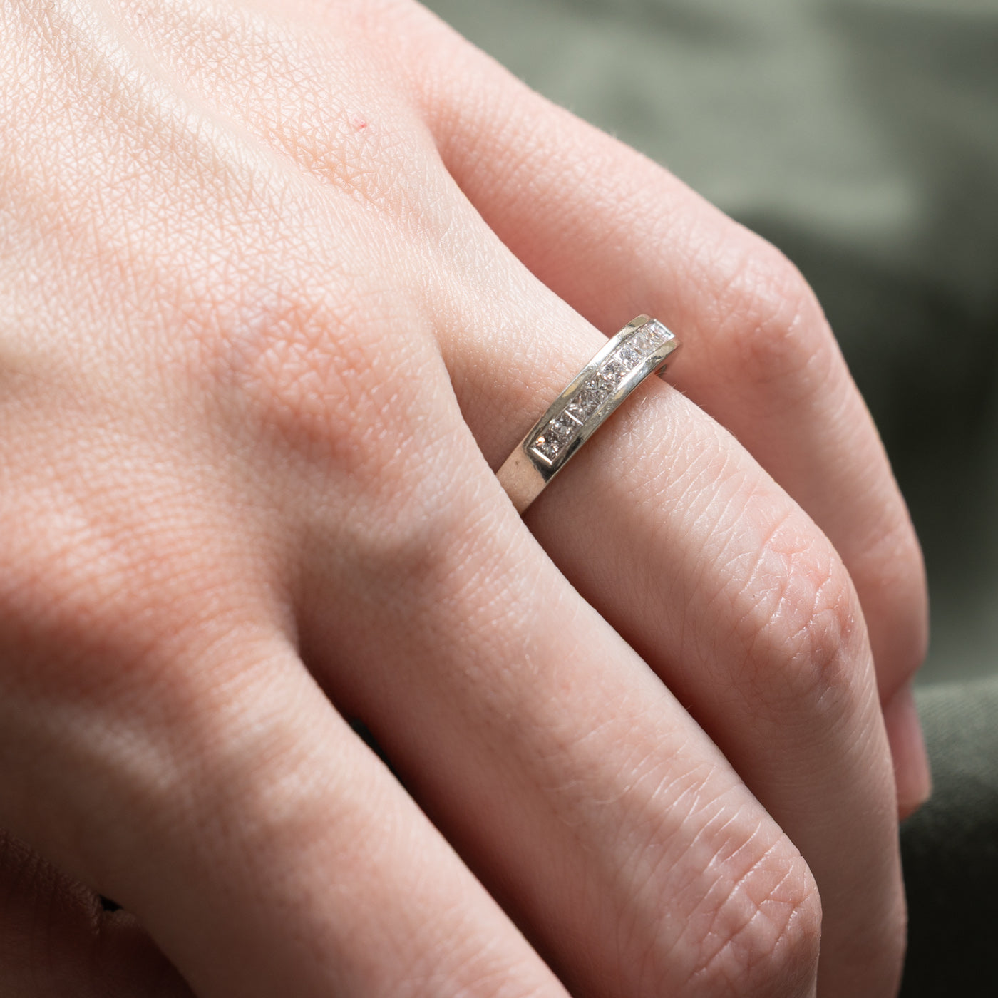 Semi Eternity Diamond Wedding Band Ring | 0.20ctw Round Cut Diamond | Size 5.5 | Perfect for Anniversary, Engagement & Bridal Jewelry Gifts