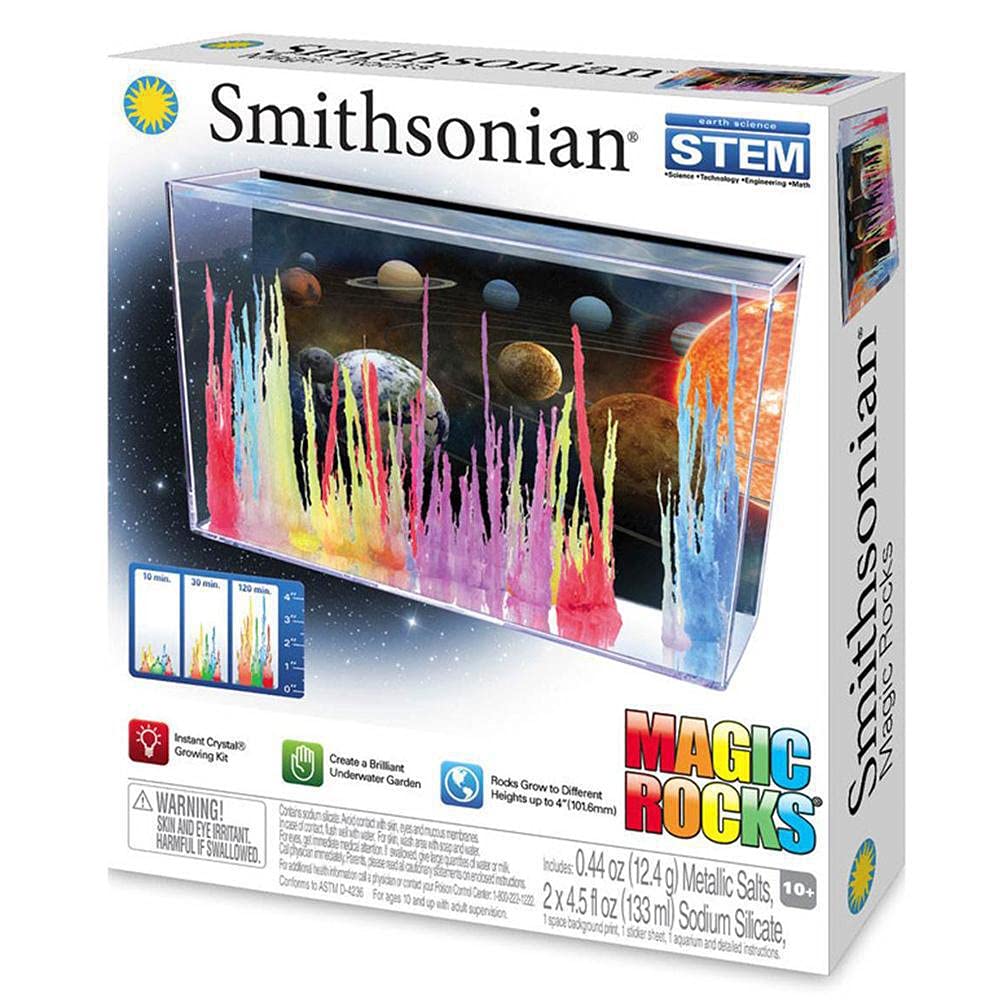 Smithsonian Magic Rocks Kit - Space Science Experiment for Kids | Grow Crystals & Learn Geology | STEM Educational Toy for Home & Classroom