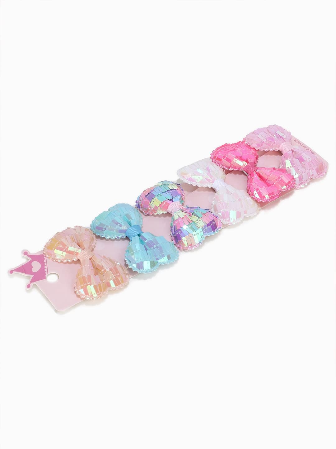 STYLEDOSE 6Pcs Small Non-Slip Hair Clips with Glitter Bows - Handmade Hair Accessories for Girls & Toddlers - Perfect for School, Parties & Everyday Styling