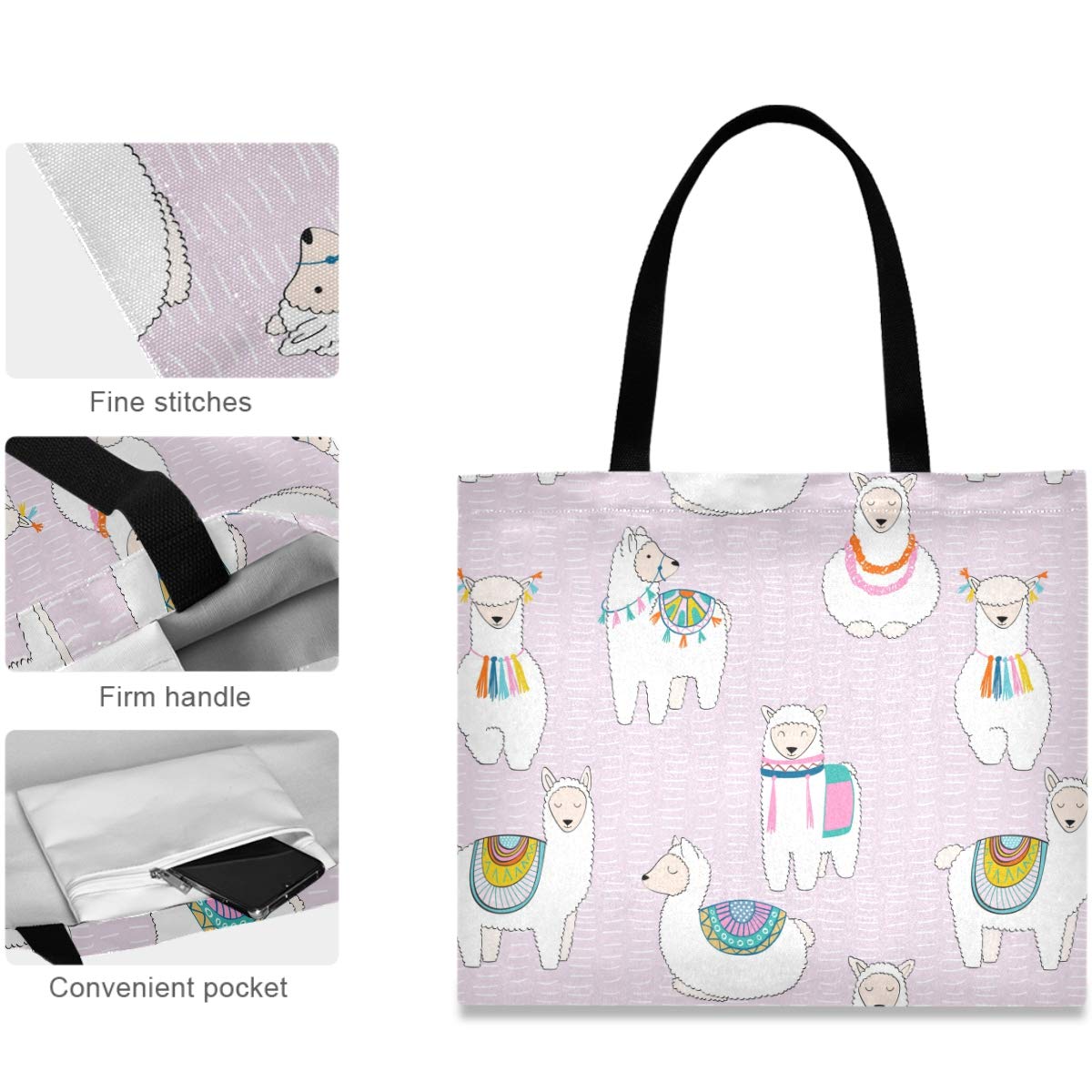 Visesunny Canvas Tote Bag for Women - Lightweight Foldable Shoulder Bag, Eco-Friendly Shopping Bag & Travel Handbag for Ladies, Teens, Girls - Perfect for Grocery, Beach, Work & Daily Use