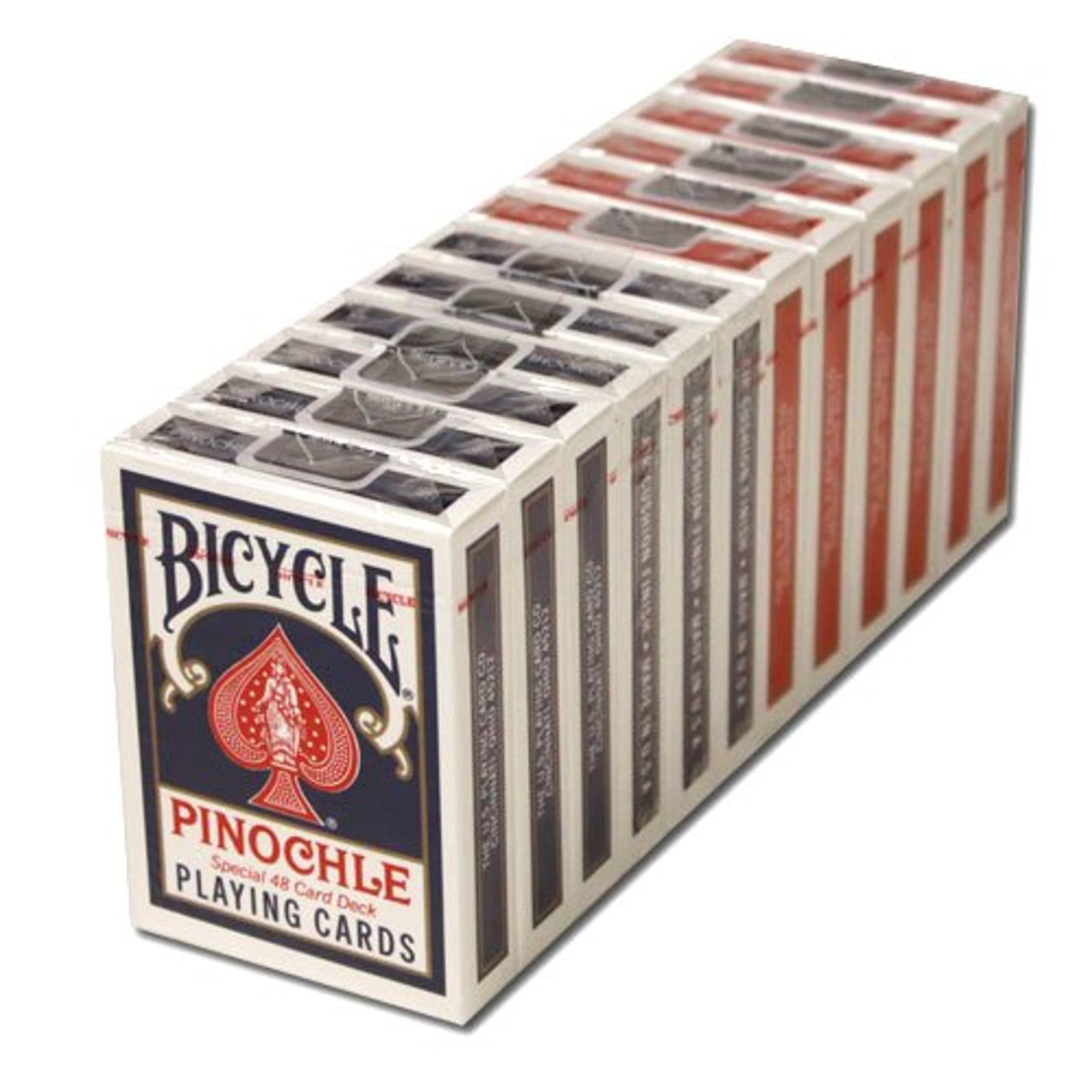 Premium Bicycle Pinochle Playing Cards - 12 Decks (6 Red & 6 Blue) for Card Games, Poker Nights, and Family Gatherings