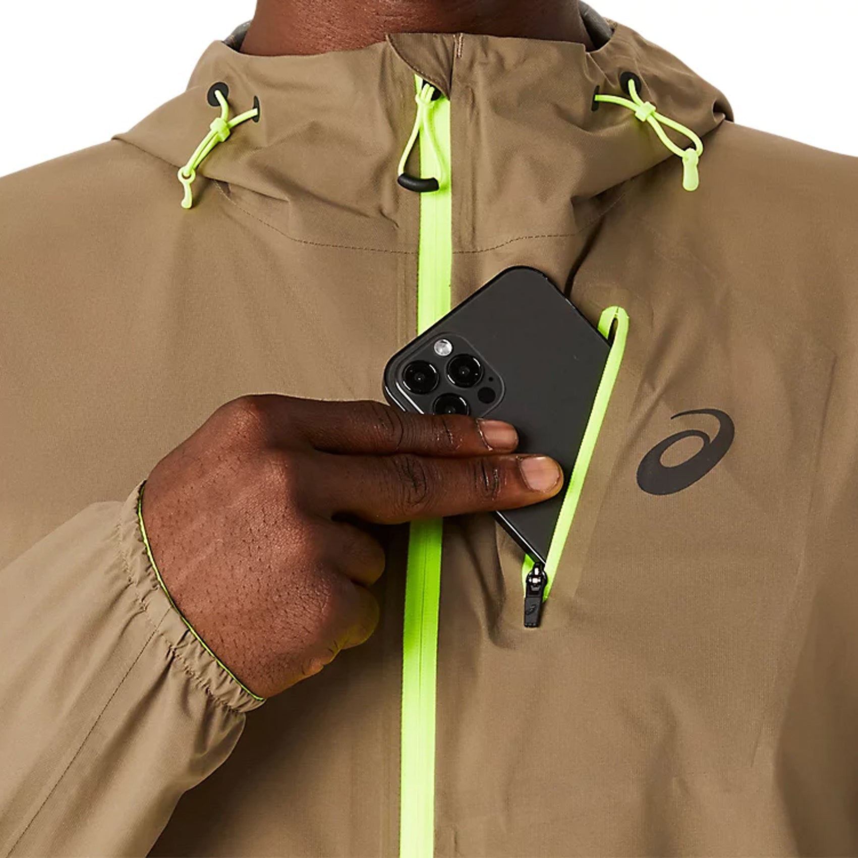 ASICS Men's FujiTrail Waterproof Running Jacket - Lightweight Hiking & Trail Running Windbreaker for Outdoor Adventures