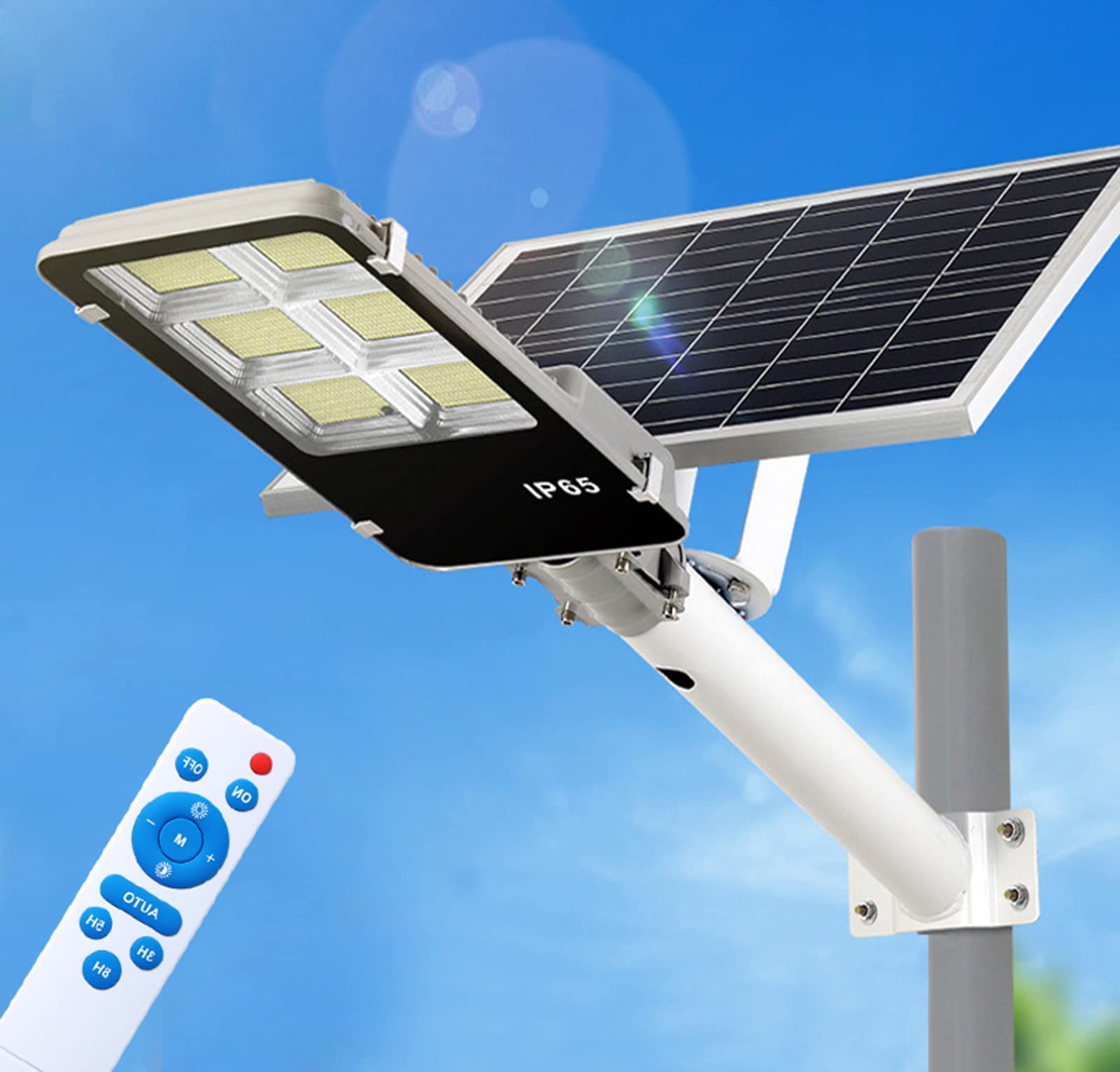 2000W Solar Street Light Outdoor - Dusk to Dawn LED Solar Flood Lights with Remote Control, IP65 Waterproof Solar Powered Light for Parking Lot, Stadium, Yard, Garage, Garden | Perfect for Security Lighting, Pathway Illumination & Landscape Lighting