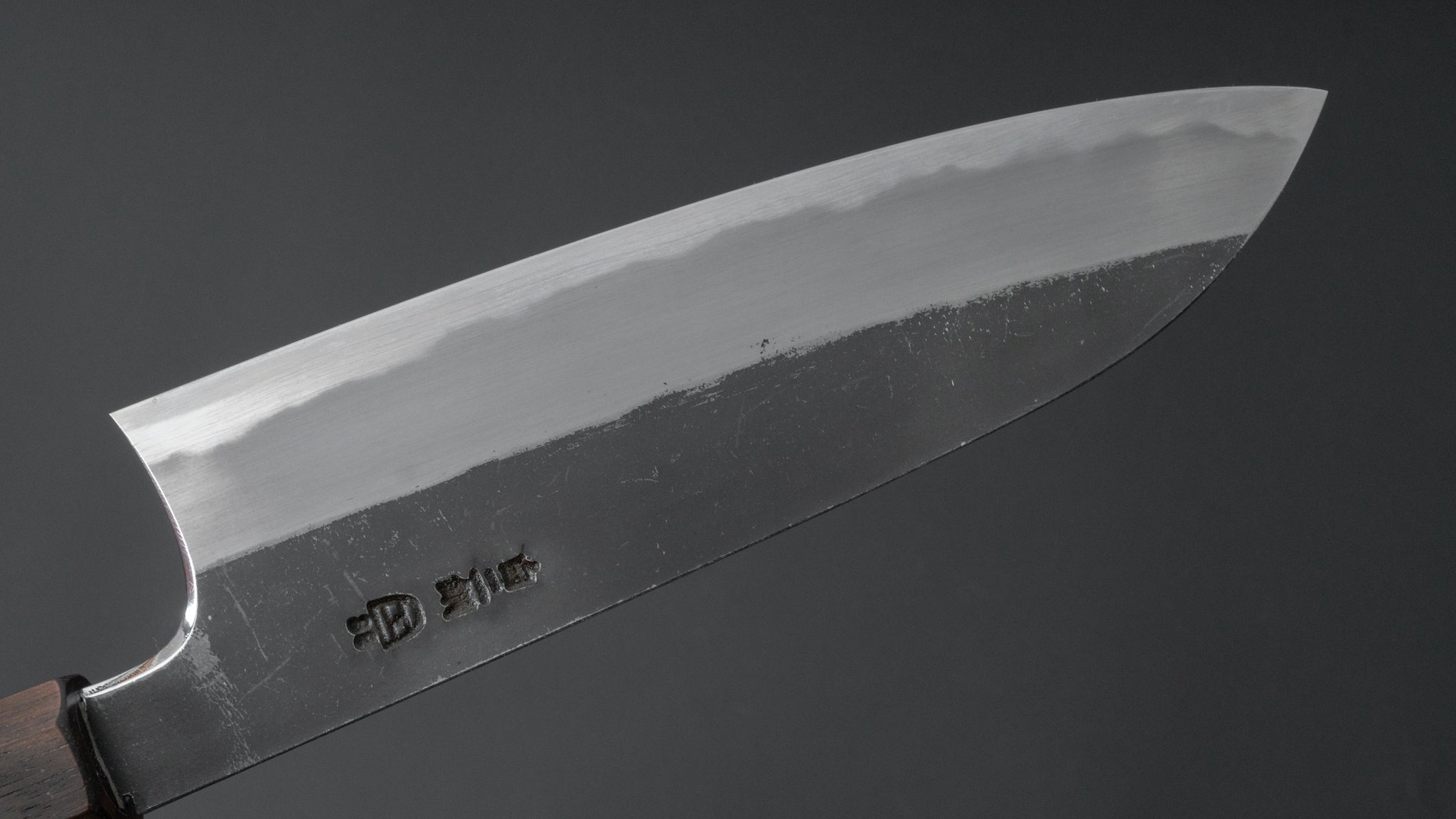 Hitohira Togashi White #2 Kurouchi Santoku Knife with Tagayasan Wood Handle - Premium Japanese Kitchen Knife for Slicing, Dicing & Chopping Vegetables, Meat & Fish