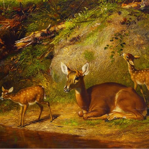 Doe and Two Fawns