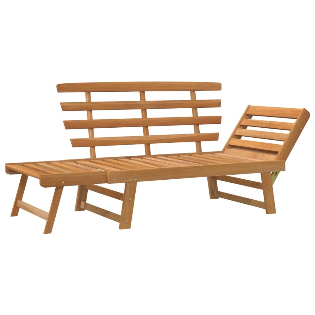 2-in-1 Convertible Outdoor Bench & Patio Daybed - Solid Acacia Wood Garden Furniture (26.8