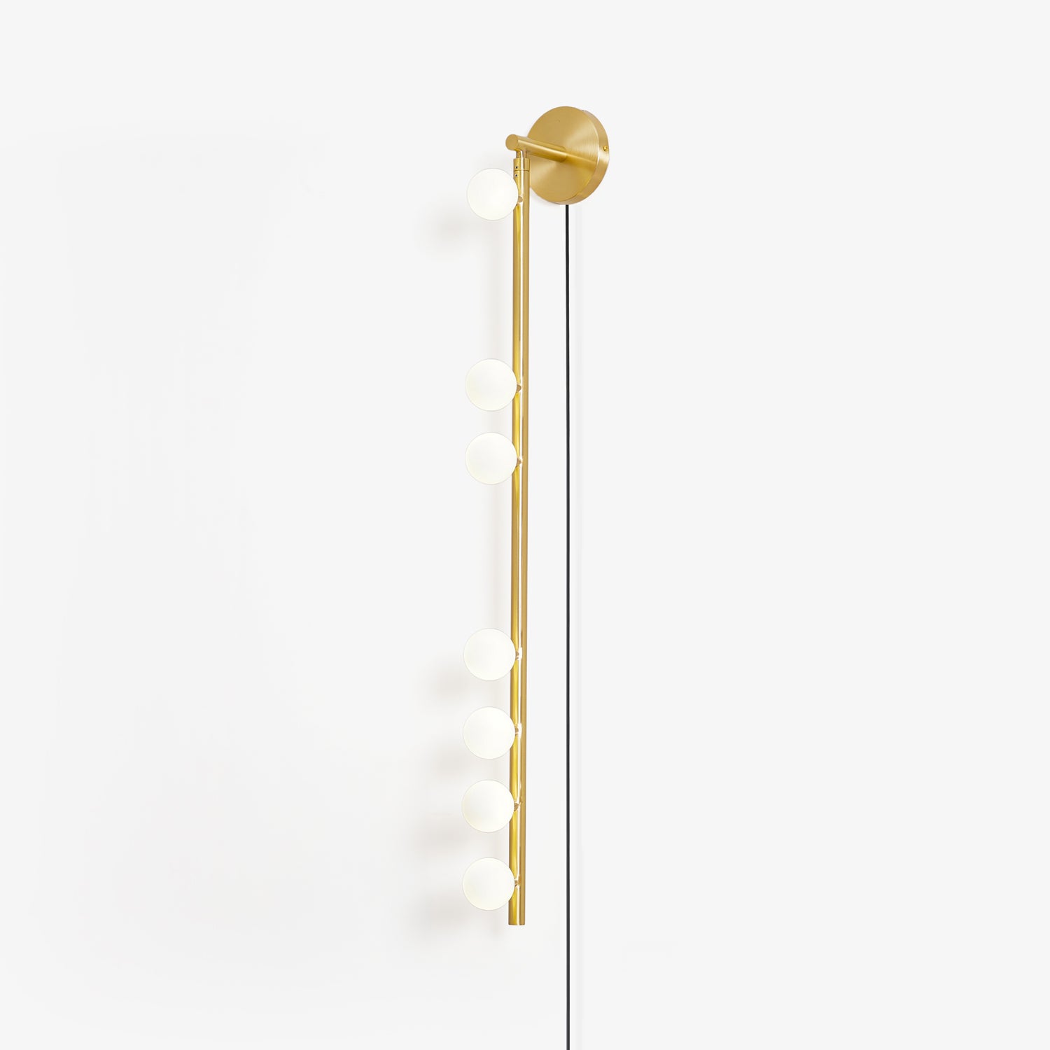 Brass Glass Tube Plug-in Wall Lamp - Vintage Industrial Sconce Lighting for Bedroom, Living Room & Hallway Decor