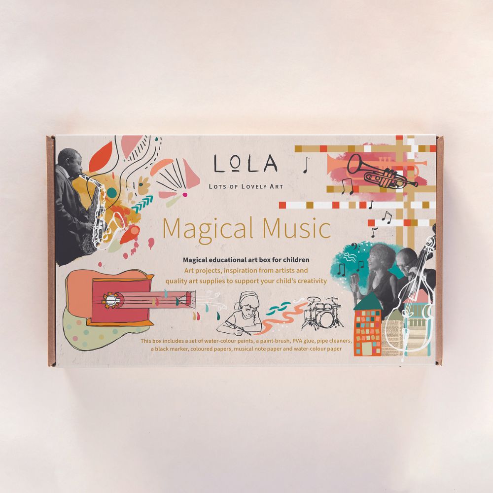 LoLA Magical Music Children's Art Box - Creative DIY Craft Kit for Kids, Musical Drawing & Painting Set - Perfect for Birthday Gifts, Classroom Activities & Family Bonding Time