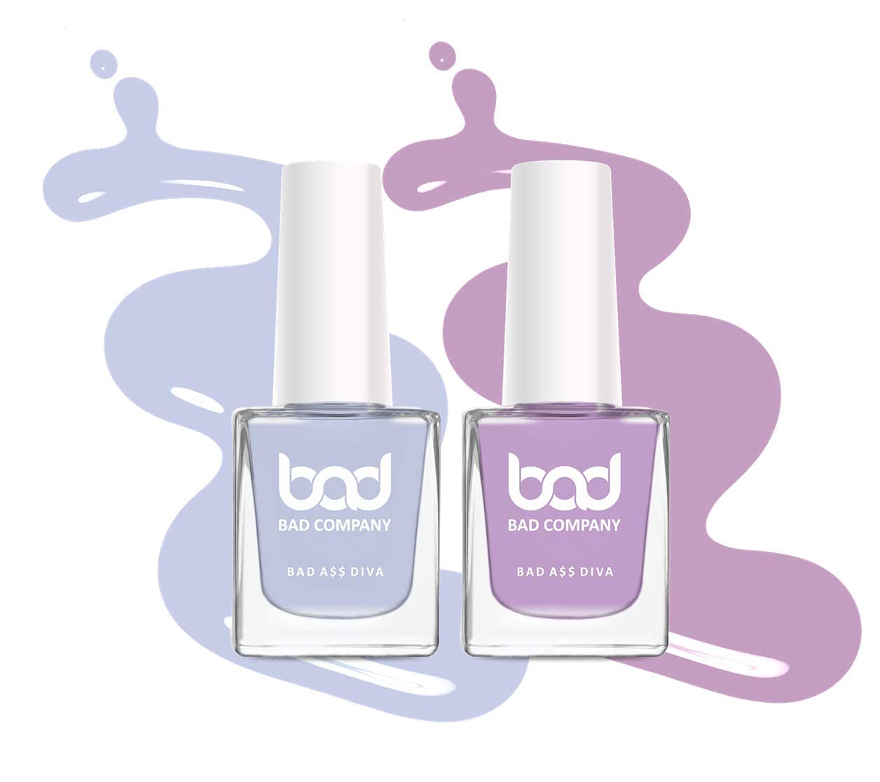 BAD COMPANY Non-Toxic Nail Polish Set (10ml x 2) - Quick Dry Long Lasting Nail Lacquer, Pastel Colors 75 & 98 - Perfect for Home Manicures, Parties & Gift Giving